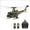 Army Green - 2 Battery, variant on F07-V UH-1 Huey Brushless Military RC Helicopter, 1:34 Scale 2.4G 6CH Single Rotor Helicopter with 3D/6G Modes, High-Performance Aerobatic Helicopter for Advanced Pilots
