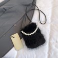 thumbnail image 3 of Bolso Hombro Piel Sintética para Mujer Con Cadena Perlas Hobo Esponjoso Fiesta (), 3 of 6