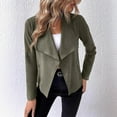 thumbnail image 2 of Veste de Ville en Suède pour Femmes avec Col à Revers et Manches Longues, Fine, Multicolore, Options de Taille, 2 of 5