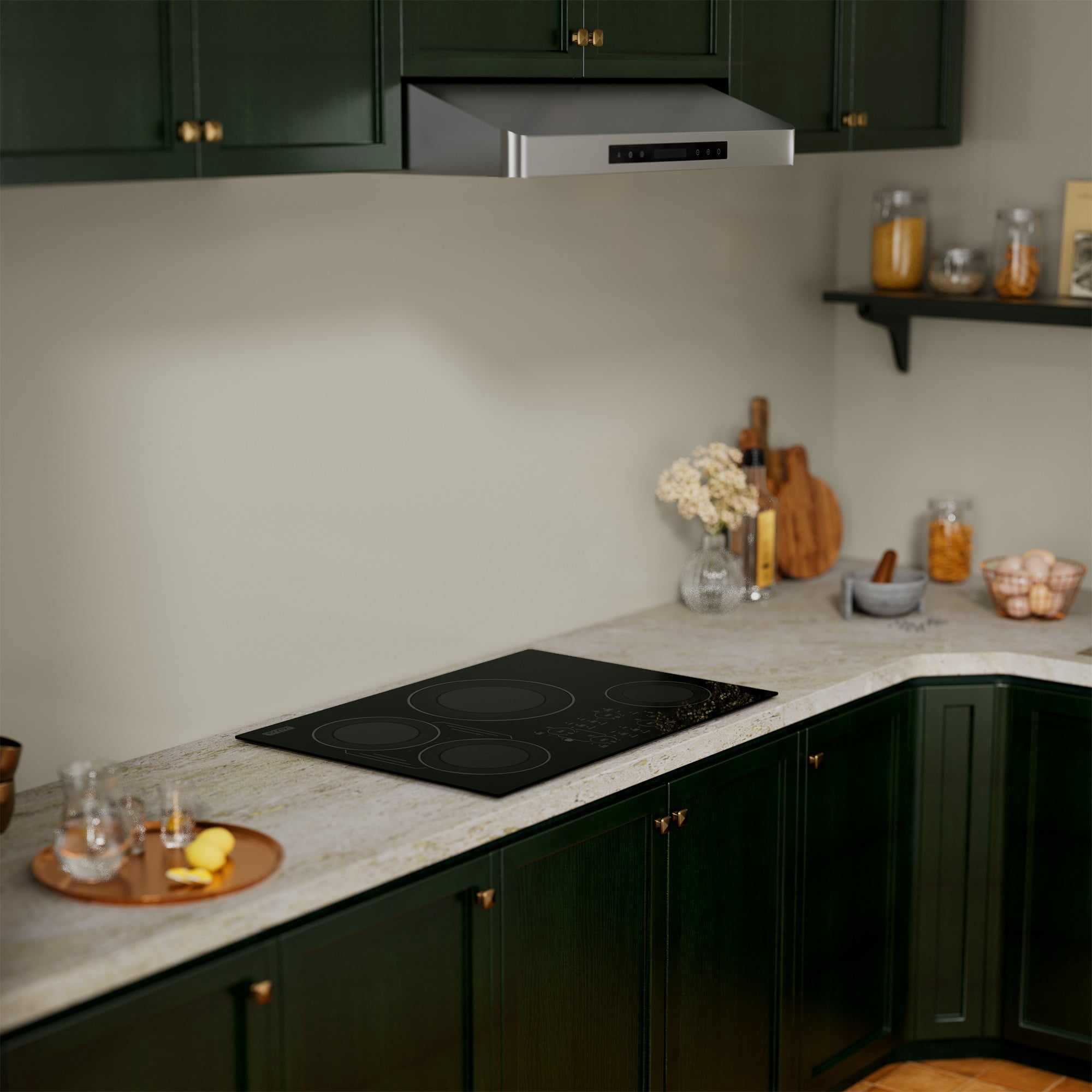 30 in. Built-In 8700W Smooth Surface Electric Stove Induction Cooktop - 4 Power Boost Burners - Bridge Element in Black
