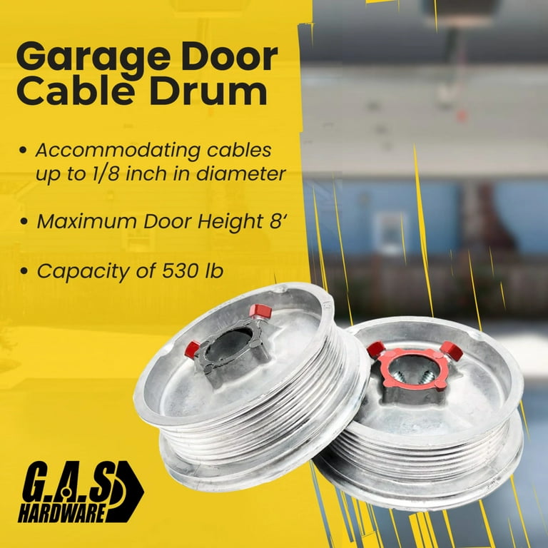 G.A.S. Hardware (Small) Cable Drums for Garage Doors Up to 8 Door, Std Lift, 400-8 (Set of 2) CD400-8