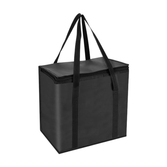 Bolsa isotérmica para 6 bebidas, transportín de alimentos de gran capacidad, no tejido, portátil. Negro