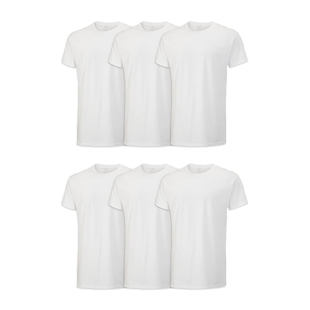 Fruit of the Loom T-Shirt Ras du Cou pour Homme Stay Rented - Grand - Blanc (Lot de 6)
