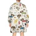 thumbnail image 2 of Rover Cream Dogs Bone Wearable Oversized Blanket,Wearable Blanket Hoodie for Adults,Cozy Hooded Blankets with Super Pockets,Super Warm Fuzzy Pullover for Women & Men, 2 of 6