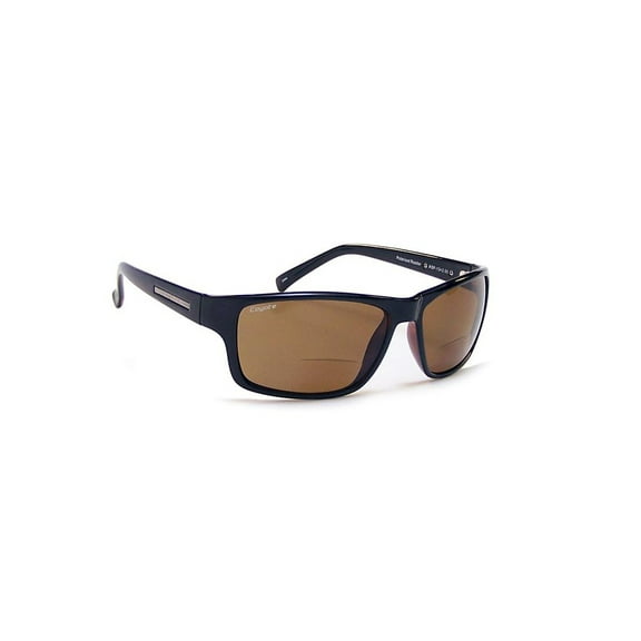 Coyote Eyewear BP-13  2.50 Polarized Reader Premium Sunglasses, Black & Brown
