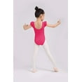 thumbnail image 4 of Girls Ballet Leotard Short Sleeve with Ruffle, Stretch Fit Dancewear for Ballet, Gymnastics & Dance Class, 4 of 5