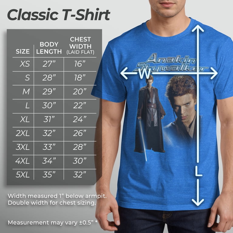 Star Wars Men's Anakin Skywalker Lightsaber Graphic Tee, Royal