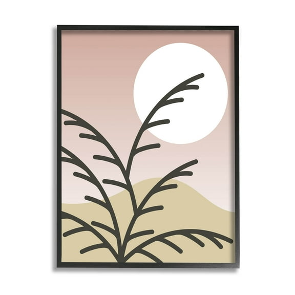 Contemporary Mountain Branches Botanical & Floral Graphic Art Black Framed Art Print Wall Art