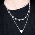 thumbnail image 3 of Maya's Grace Small Hearts Choker Necklace for Women, Gold and Silver Plated - Silver, 3 of 5