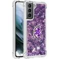 thumbnail image 6 of case for Samsung S21 Plus 5G 6.7" Case,Creativity Clear Quicksand Glitter Flowing Liquid Floating Soft TPU Case w/Stand Bling Diamond Sparkle Phone Cover for Samsung S21 Plus 6.7"  Purple, 6 of 7