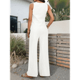 thumbnail image 6 of Womens 2 Piece Outfits V Neck Tie Waist Vest and Wide Leg Casual Pants Sets White S, 6 of 7