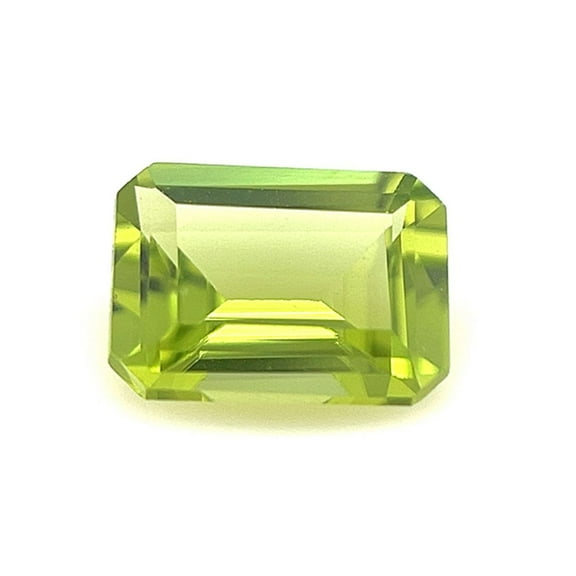 Certified Real 1.75 Carat Peridot Emerald Shape Step Cut 8x6 mm Loose Gemstone August Birthstone