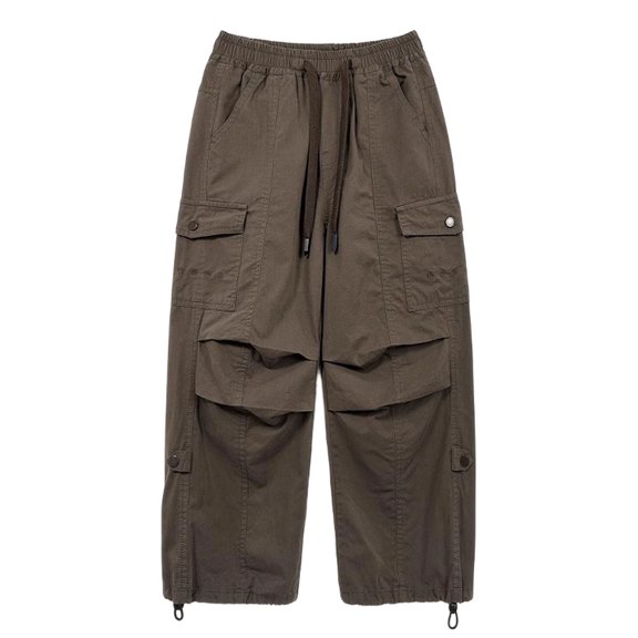 StSilkitty Baggy Cargo Pants for Boys Girls Drawstring Elastic Waist Wide Leg Hiking Pants Lightweight Sweatpants with Pockets
