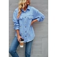 thumbnail image 3 of Solid Color Distressed Jacket, Light Blue, Small, 3 of 5