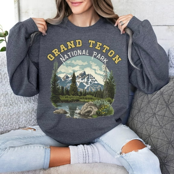 Velto Grand Teton National Park Sweatshirt Wyoming Adventure Travel, Full size S-5XL