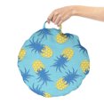 thumbnail image 2 of Pineapple Round Floor Cushion with Handle, Summer Fruits Tasty Tropical Vegan Ananas Summertime Demonstration, Pillow for Living Room & Dorms, 18" Round, Azure Blue and Mustard, by Ambesonne, 2 of 4