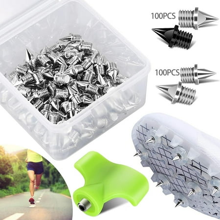 

Welpettie 100Pcs Track Spikes Steel Wear Resistant Shoe Spikes Non-slip Lightweight Sport Shoes Spikes