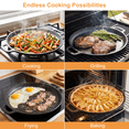thumbnail image 3 of Round Cast Iron Skillet, TAIMASI 12'' Pre-Seasoned Cast Iron Frying Pan with Dual Handle, Oven Safe Pizza Pan for Grill, BBQ, Roasting,  All Stovetops Safe, 3 of 8