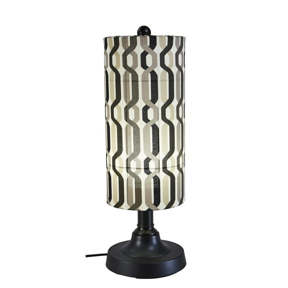 Patio Living Coronado 30" Table Lamp 62280 with 2" black body and New Twist Caviar outdoor fabric shade