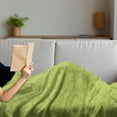 thumbnail image 3 of Tropic Soft Flannel Fleece Throw Blanket, Doodle Stylize Pattern of Overlap Monstera Leaves Hawaiian Foliage, Cozy Plush for Indoor and Outdoor Use, 60" x 80", Apple Green Olive Green, by Ambesonne, 3 of 5