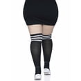 thumbnail image 2 of Women's Plus Black Athletic Socks with White Stripes, 2 of 2