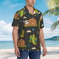 thumbnail image 3 of Disketp Hawaiian Shirts For Men,Funny Sloths In The Forest Print Mens Casual Short Sleeve Button Down Shirts Beach Shirt, 3 of 7