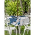 thumbnail image 3 of Outdoor Tablecloth with Umbrella Hole for Patio/Picnic/Party/Camping, Blue Butterfly Waterproof Table Cloth Round Cover Washable, Farmhouse Country Animals Wooden Grain (Dia 54"), 3 of 8