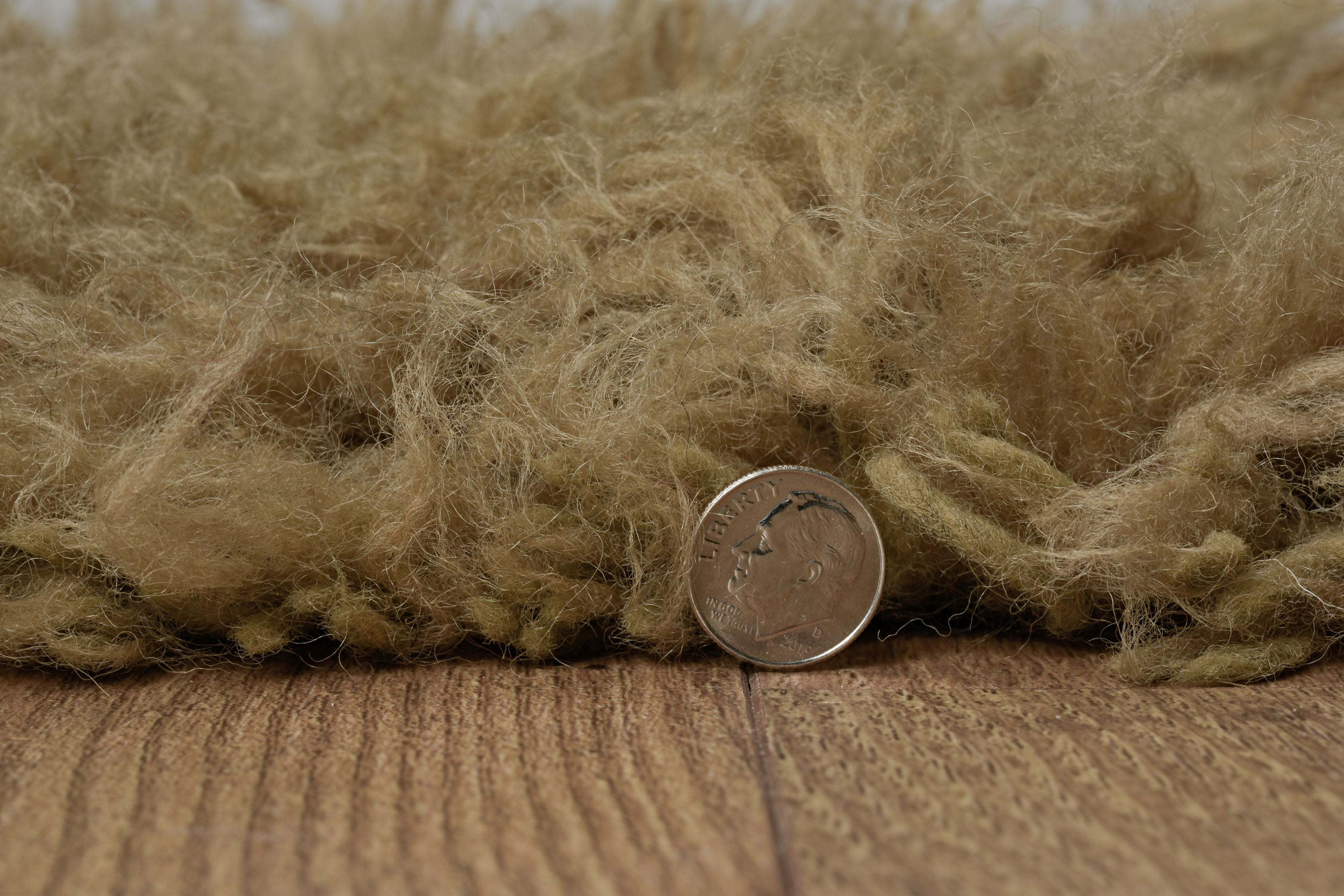 3A Flokati Rug 2000Gr Mushroom 3x5 Hand Woven 100% Zealand Wool