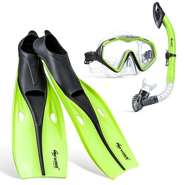 Snorkeling Set Wide View Diving Mask Snorkeling Flippers Dry Snorkel