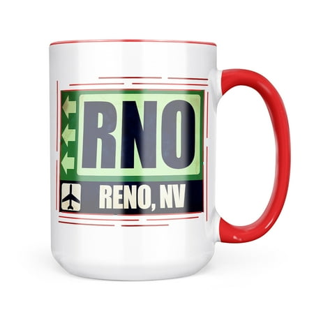 

Neonblond Airportcode RNO Reno NV Mug gift for Coffee Tea lovers