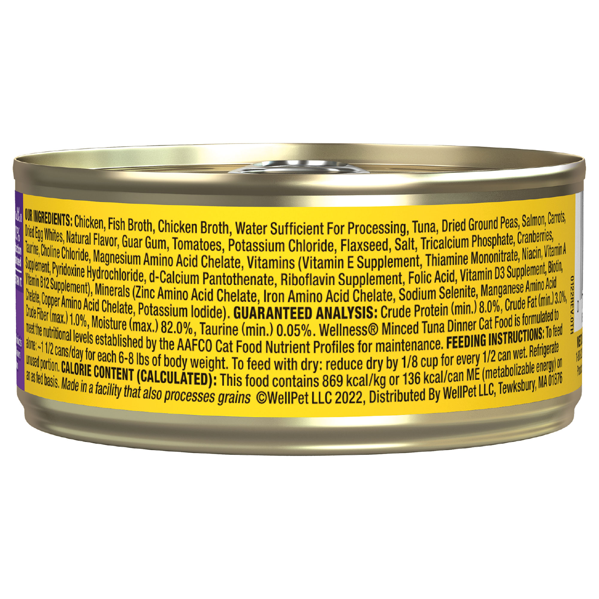 Wellness Complete Health Wet Canned Cat Food, Minced Tuna Entree, 5.5oz Can (Pack of 24) - image 3 of 9