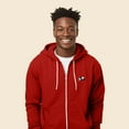 thumbnail image 4 of Dalix Panda Embroidered Zip Hoodie Fleece Long Sleeve Pocket Warm Soft Mens in Red XL X-Large, 4 of 5