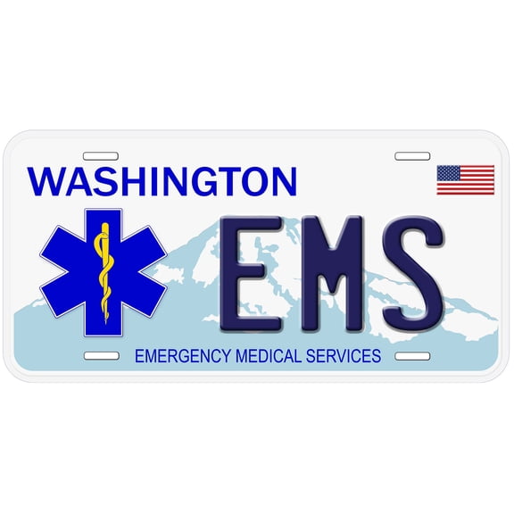 Washington EMS Novelty Car Auto License Plate