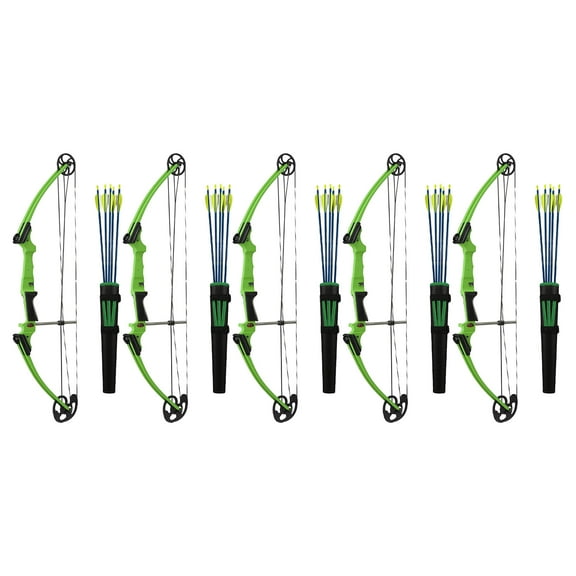 Genesis Original Archery Compound Bow & Arrow Set, Draw Hand-Left, Green, 2 Pack