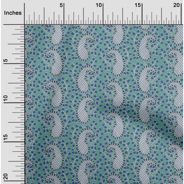 oneOone Cotton Flex Fabric Floral & Paisley Block Print Sewing Fabric BTY 40 Inch Wide