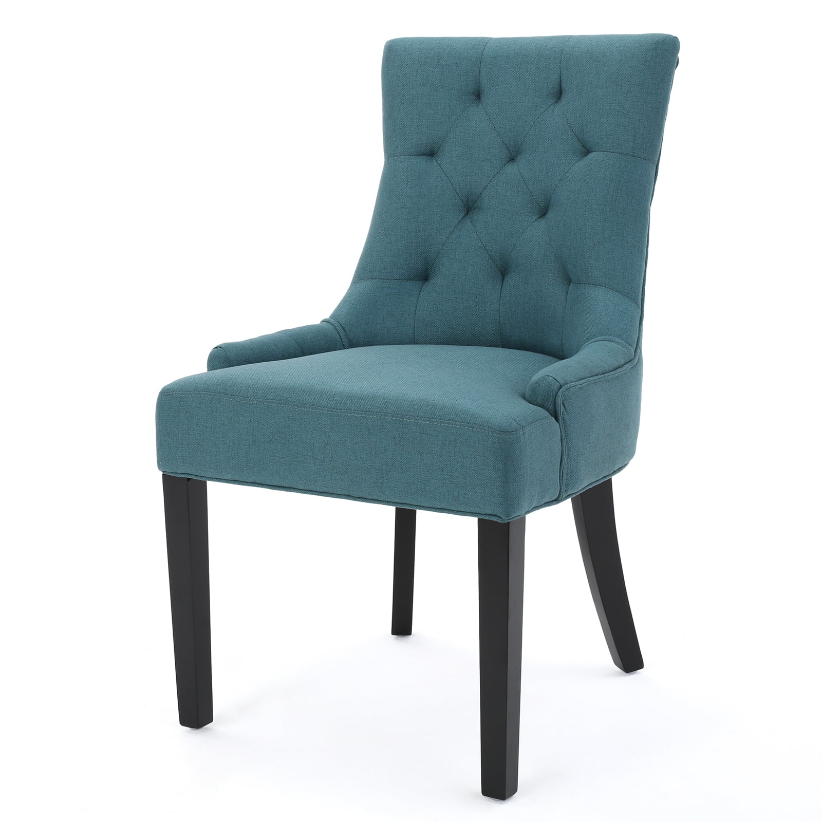 Kadyn Modern Upholstered Set of 2 Fabric Dining Chairs with Wood Legs, High Back Dining Room Chairs for Dining Room, Urban Style Kitchen Chair, Dark Teal