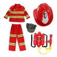 thumbnail image 3 of Disfraz de bombero infantil con cinturón para carnaval, fiesta, actuación, festival, cumpleaños. casco, 3 of 9