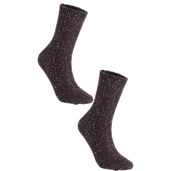 Lian LifeStyle Gorgeous Big Girls Women's 2 Pair's Wool Crew Socks Size 6-9, HR1614 Assorted Colour