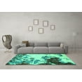 thumbnail image 3 of Ahgly Company Machine Washable Indoor Square Abstract Turquoise Blue Modern Area Rugs, 8' Square, 3 of 4