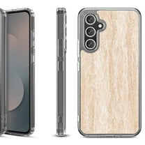 Shockproof Protective Phone Case Cover for Samsung Galaxy S25 FE, by OneToughShield - Marble/Coffee Tone