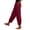 Wine Red, variant on Gkeoshab Womens Sweatpants Linen Relaxed Fit V-Hem Cropped Pants Casual narrow Leg Ankle Pants with Elastic Waistband Beige