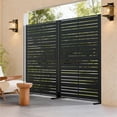 thumbnail image 2 of MAYEERTY 72"x47" Outdoor Privacy Screen Freestanding Metal Room Dividers Balcony Decorative Screen,Black, 2 of 9