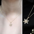 thumbnail image 3 of Rosec Jewels Certified Moissanite Snowflake Pendant with Chain (D-VS1 Quality) - Statement Necklace for Women - Gift for Christmas, 18K Yellow Gold, 3 of 8
