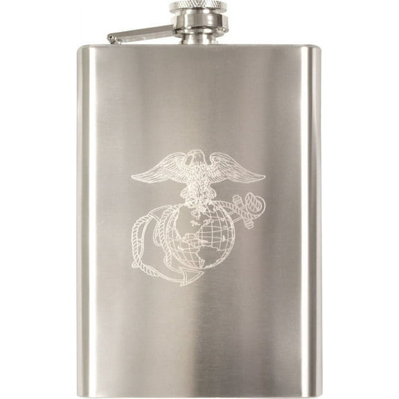Rothco 6420 Engraved USMC Stainless Steel Flask