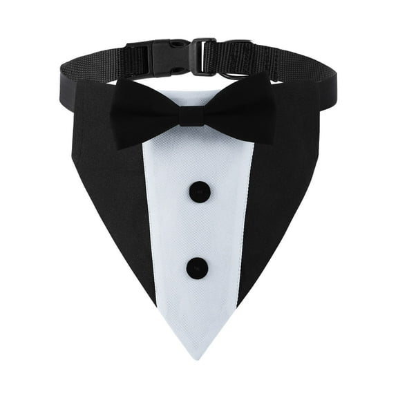 Vikakiooze Dog Tuxedo Dog Suit Dog Halloween Bandana Collar With Bow Tie, Engagement Birthday Gifts For Small Medium Large Dogs