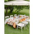 thumbnail image 3 of Outdoor Tablecloth with Umbrella Hole and Zipper, Orange Green Fall Rectangle Table Cloth 54x80 Inch Waterproof Tablecloth, Pumpkins Botanical Thanksgiving Grey Plaid Picnic Table Cover for Patio, 3 of 7