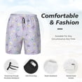 thumbnail image 3 of Sikiie daisy and butterfly Print Men's Double Layer Swimming Trunks, Adjustable Waistband and Pockets Sports Swimming Trunks, Beach Swimwear-Large, 3 of 6