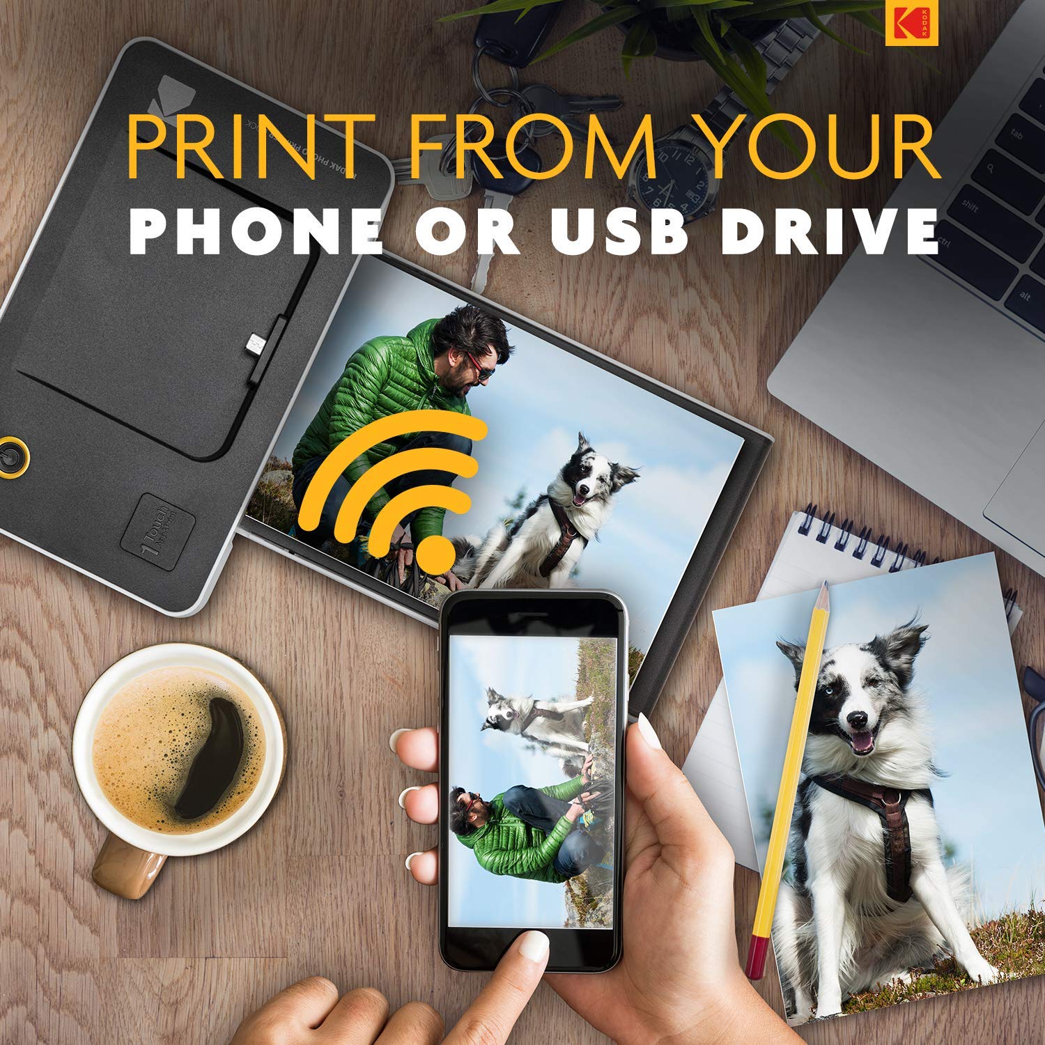 Kodak Dock & Wi-Fi Portable 4x6 Instant Photo Printer, Premium Quality Full Color Prints - Compatible w/iOS & Android Devices - image 5 of 11