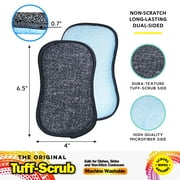 Original Tuff-Scrub Professional Microfiber Scrub N Wipe Cleaning Sponge Pads, Scouring & Wiping, Pack of 2 Large Size