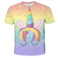thumbnail image 1 of 3-14 Ys Kids Girls T-shirt Kawaii Unicorn T Shirt Lovely Girl Clothes Tops Cartoon Short Sleeve Children Clothing Boys T-shirts7T Gong Bohan LED, 1 of 2